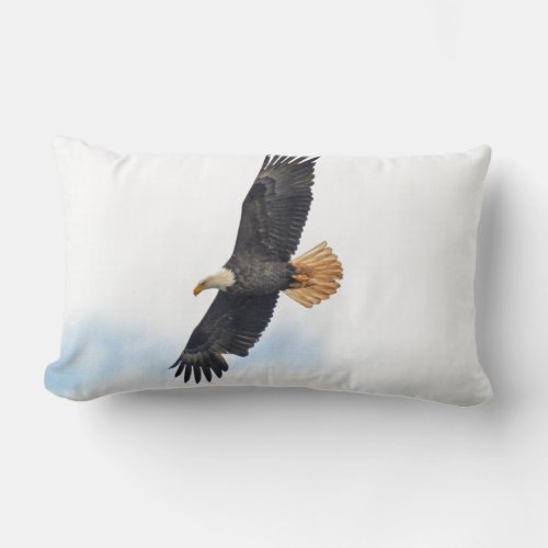 Soaring Bald Eagle Wildife Photo Art Lumbar Pillow