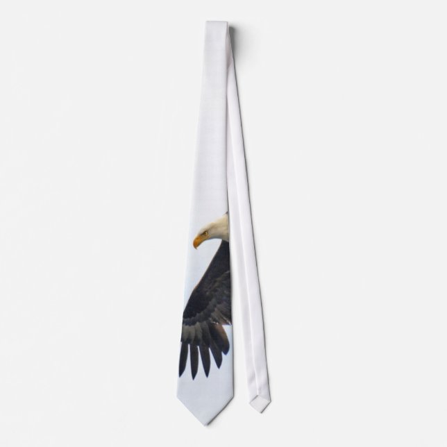 Soaring Bald Eagle Wildife Photo Art Neck Tie (Front)