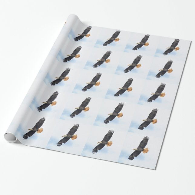 Soaring Bald Eagle Wildife Photo Art Wrapping Paper (Unrolled)