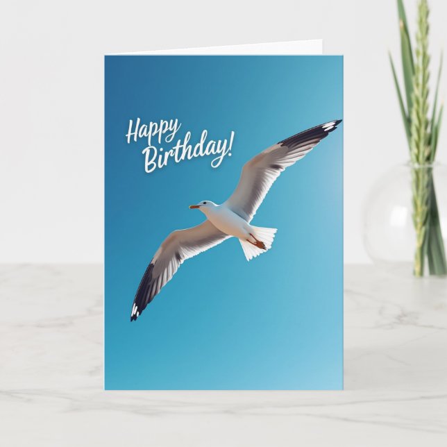 Soaring Bird Birthday Wish Card (Front)