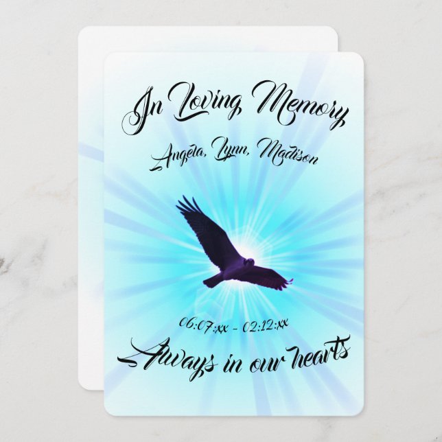 Soaring Bird, In Loving Memory  (Front/Back)