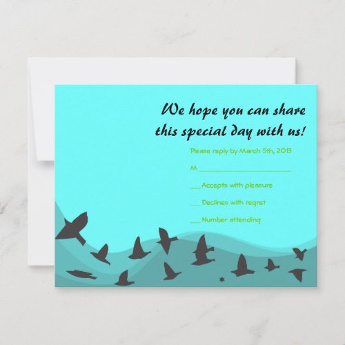 SOARING BIRDS Bar or Bat Mitzvah Reply Card