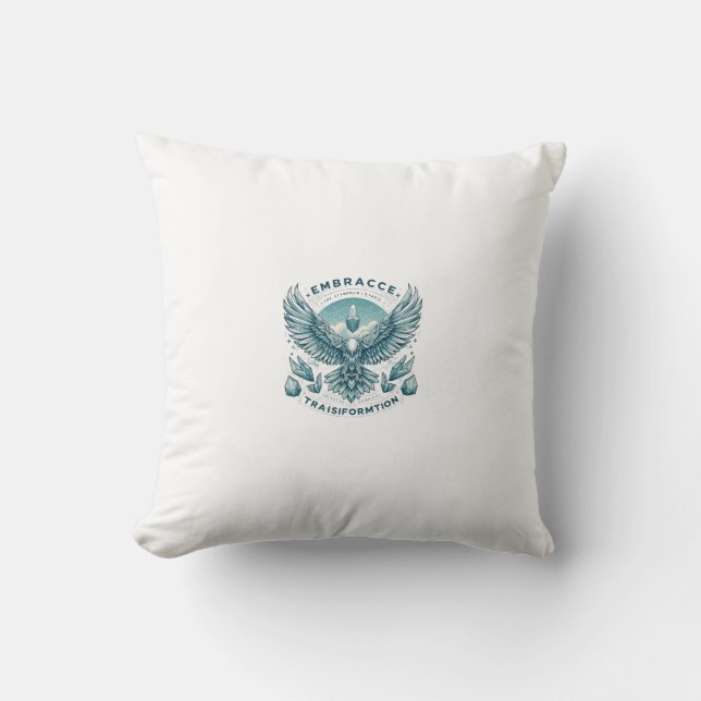 Soaring Crystal Eagle – Symbol of Transformation p Throw Pillow (Front)