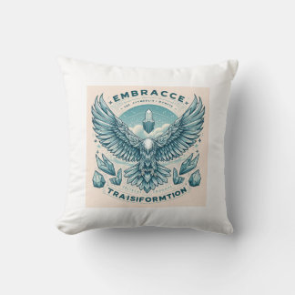 Soaring Crystal Eagle – Symbol of Transformation Throw Pillow