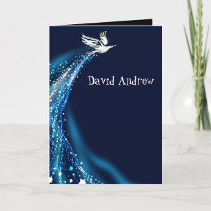Soaring Dove Bat Bar Mitzvah Invitation folded