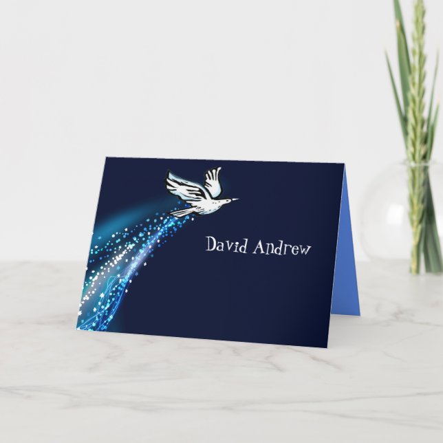 Soaring Dove folded Thank You Card (Front)