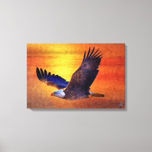 Soaring Eagle Oil 24"x16" Stretched Canvas Print
