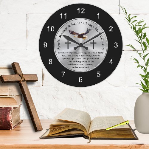Soaring Eagle Personalized Christian Wall Clock