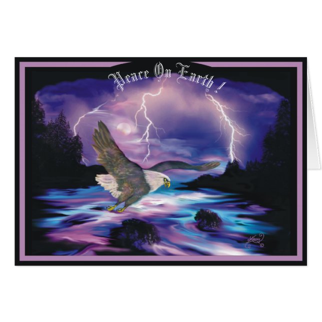 Soaring Eagle Spreading Peace On Earth Cards (Front Horizontal)