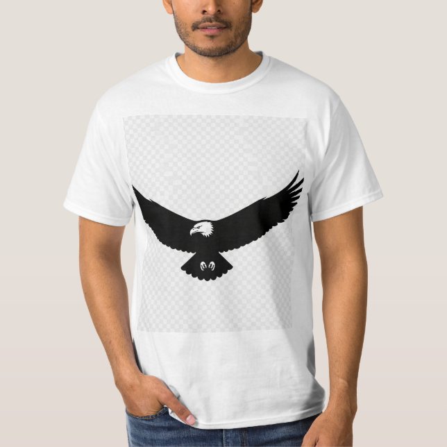 Soaring Eagle with Wings Spread – Minimalist Vecto T-Shirt (Front)