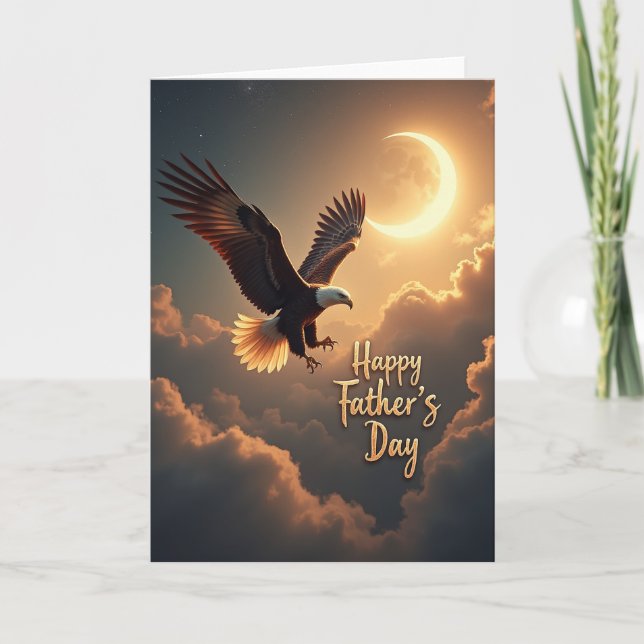 Soaring Fathers Day Moon Card (Front)