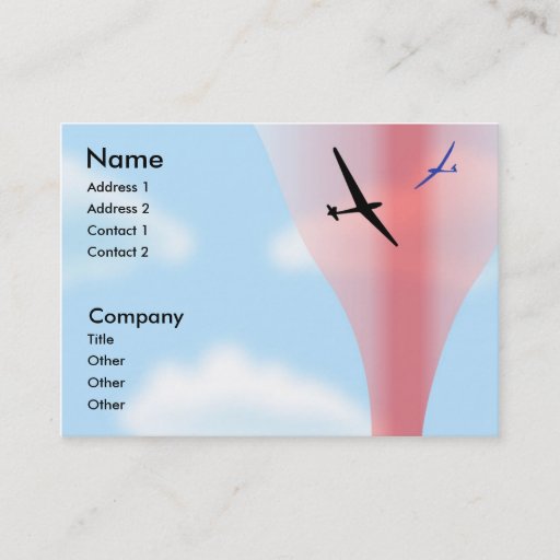 Customizable Soaring Gliding Sailplane Glider chubby Business Card
