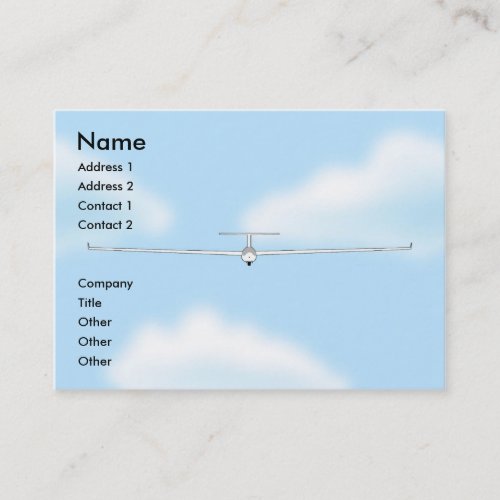 Soaring Gliding Sailplane Glider chubby Business Card Templates