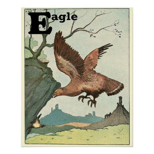 Soaring Golden Eagle Alphabet Perfect Poster