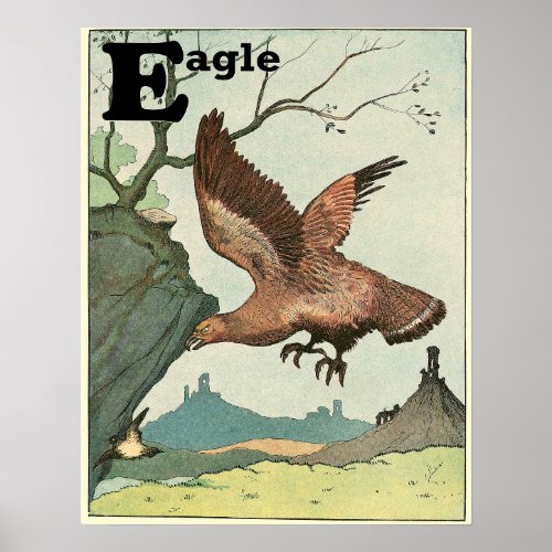Soaring Golden Eagle Alphabet Poster