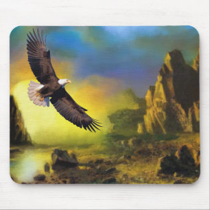 Soaring High Bald Eagle Mouse Pad