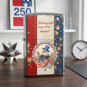 Soaring High Bald Eagle Vintage Americana Red Blue Zippo Lighter