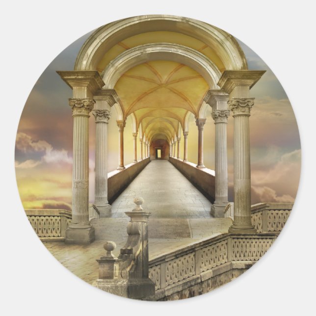 Soaring in heavens classic round sticker (Front)