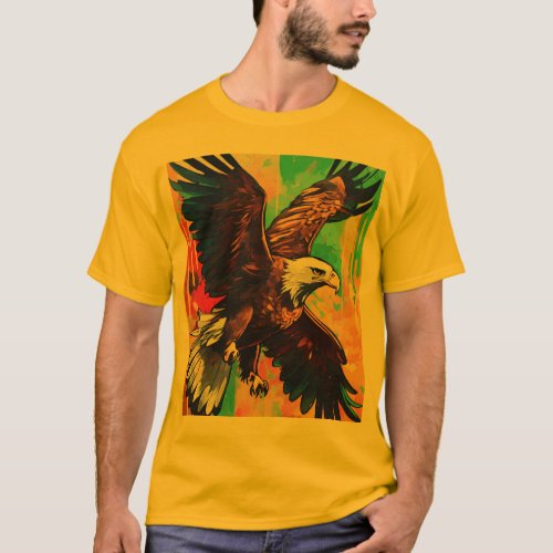 Soaring Majesty Crystal Eagle in Flight T_Shirt