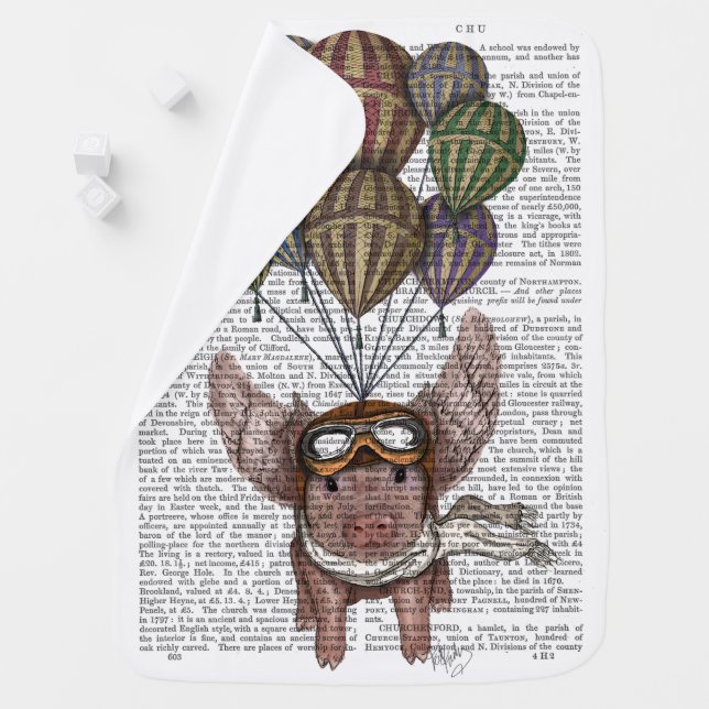 Soaring Pig Baby Blanket (In Situ)