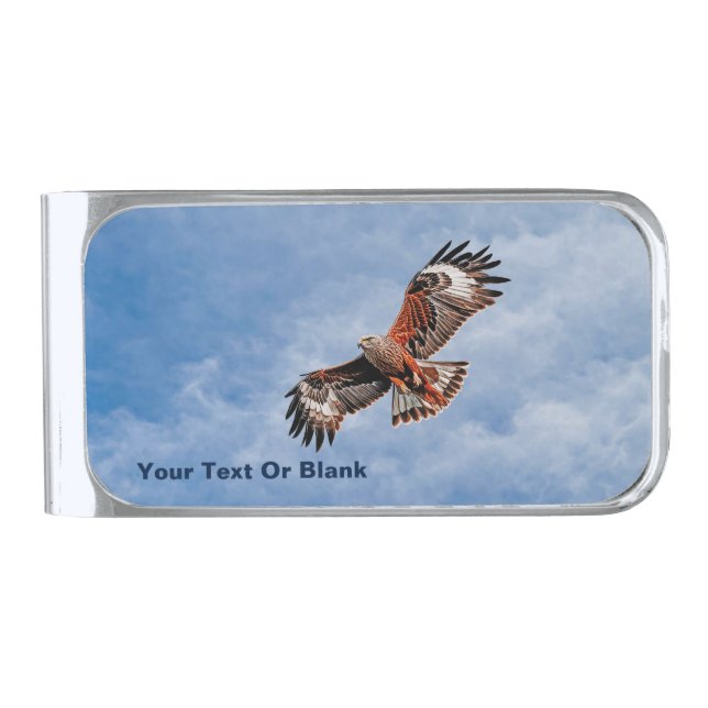 Soaring Red Kite Silver Finish Money Clip (Front)
