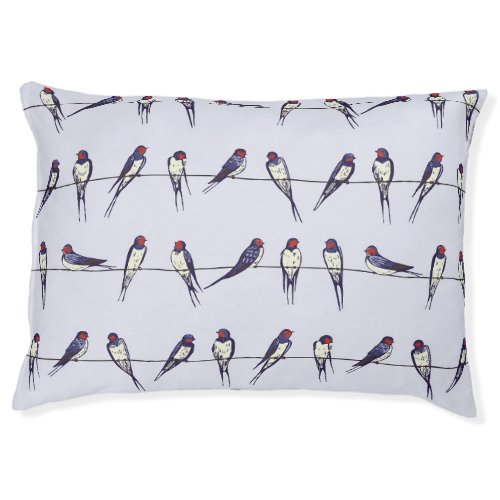 Soaring Swallows Bird Pattern Bliss Pet Bed