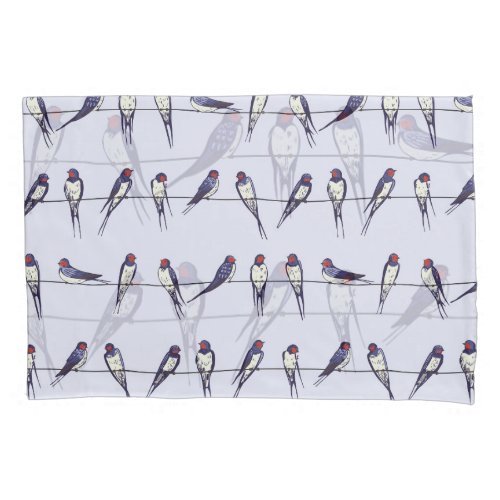 Soaring Swallows Bird Pattern Bliss Pillow Case