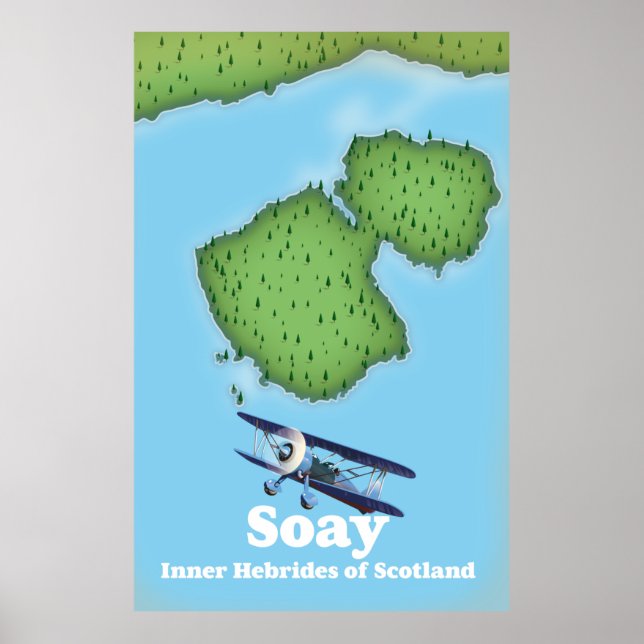 Soay Inner Hebrides of Scotland map Poster (Front)