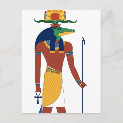 Sobek Crocodile  God Postcard