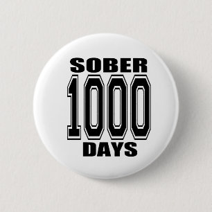 SOBER 1000 DAYS BLACK BUTTON