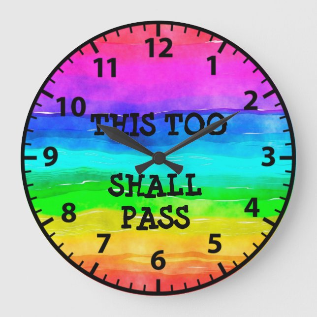 Sober 12 Step Sobriety Recovery Rainbow Clock (Front)