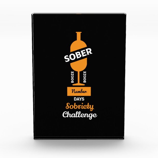 Sober AF Alcoholic Addict Recovery   Acrylic Award (Front)