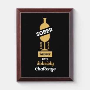 Sober AF Alcoholic Addict Recovery Award Plaque