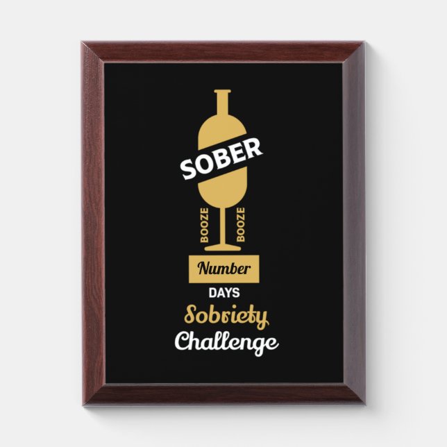 Sober AF Alcoholic Addict Recovery  Award Plaque (Vertical)