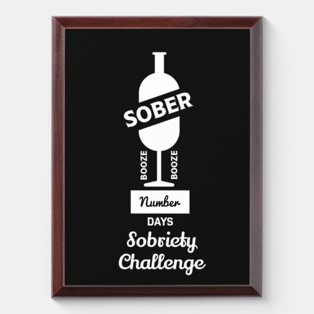 Sober AF Alcoholic Addict Recovery  Award Plaque (Vertical)