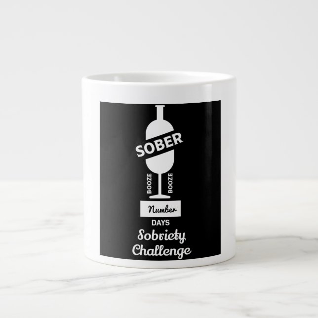 Sober AF Alcoholic Addict Recovery   Giant Coffee Mug (Front)
