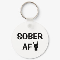 Sober AF Keychain, Addiction Recovery Gift Keychain
