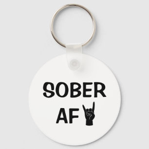 Sober AF Keychain, Addiction Recovery Gift Keychain