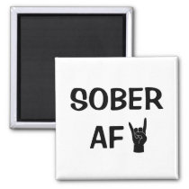 Sober AF Magnet, Addiction Recovery Gift  Magnet