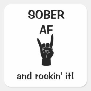 Sober AF Stickers, Addiction Recovery Stickers