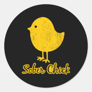 Sober Chick Sobriety Classic Round Sticker
