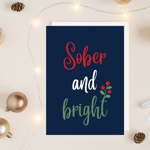 Sober Christmas Card Personalized Holiday Card