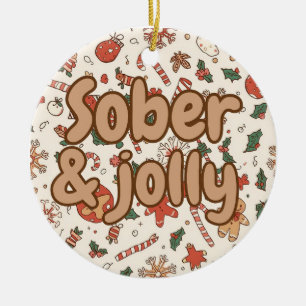 Sober christmas ceramic ornament