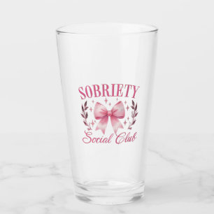 Sober & Clean Living In Recovery Bow Coquette Glass
