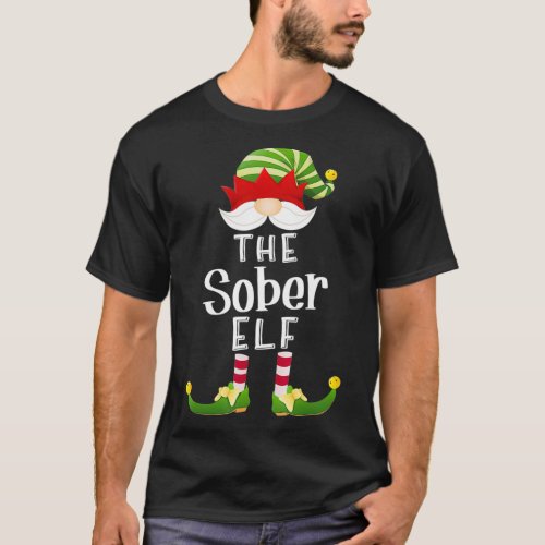 Sober Elf Group Christmas Funny Pajama Party  T_Shirt