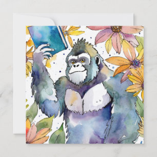 Sober Gorilla Reading Big Book Recovery Card