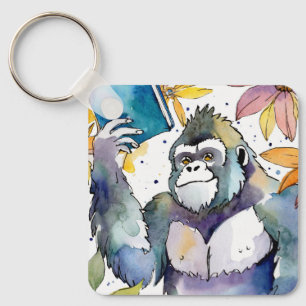 Sober Gorilla w/ Big Book AA Prayer CUSTOM Keychain