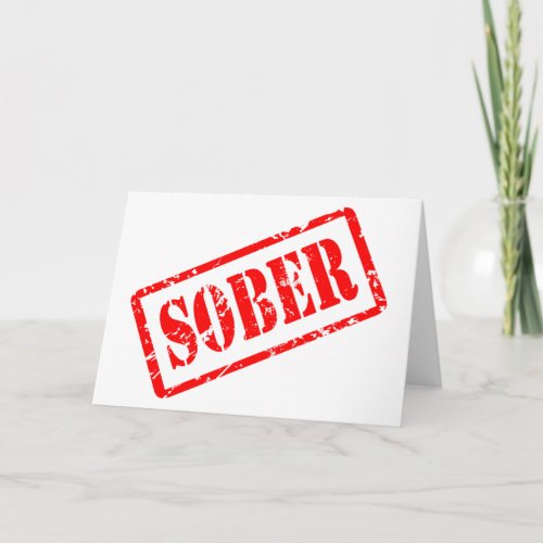 Sober Grunge Stamp Sobriety Recovery Card