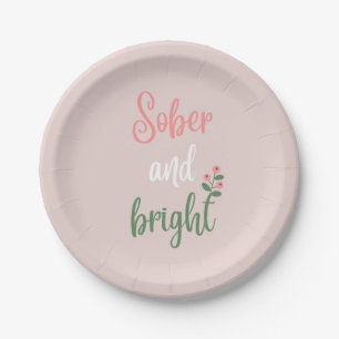 Sober Holiday Party Pink Themed Christmas Napkins Paper Plates