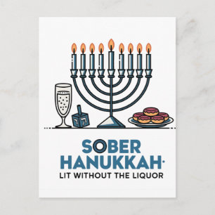 Sober Jew Hanukkah Lit Without The Liquor Jewish Postcard